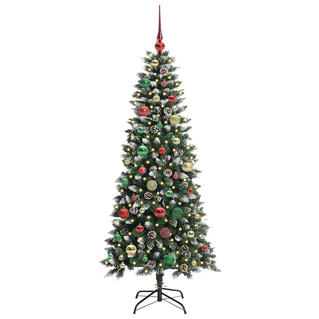 Albero di Natale artificiale VidaXL con 150 LED verdi, 150 cm in PVC e plastica e acciaio