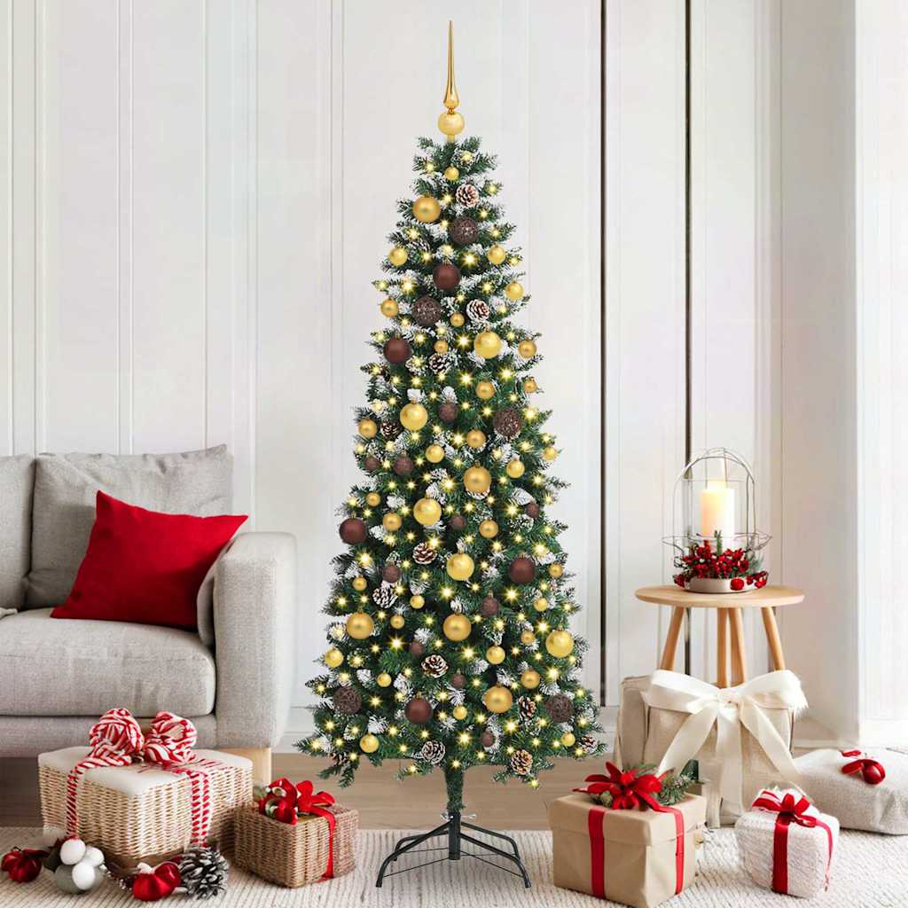 Albero di Natale artificiale Vidaxx con 300 LED verdi 180 cm in PVC e plastica e acciaio