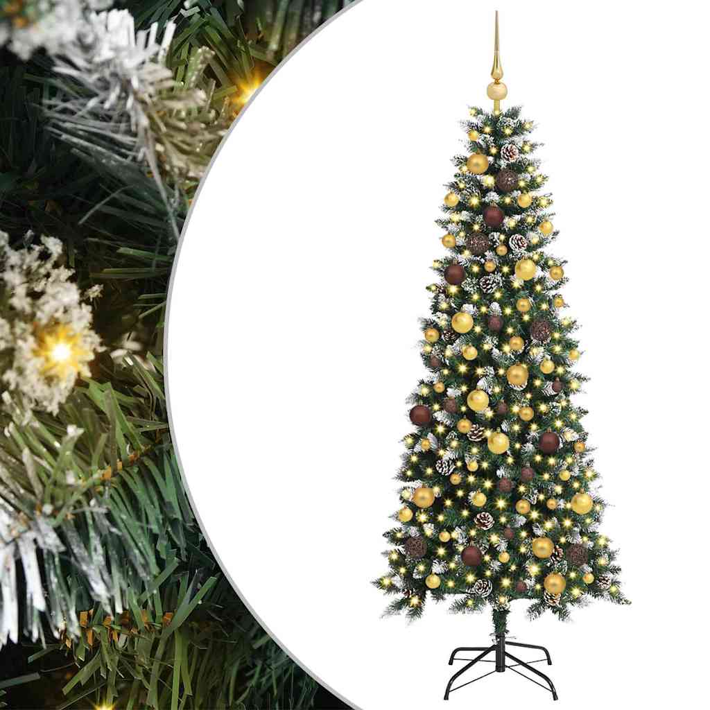 Albero di Natale artificiale Vidaxx con 300 LED verdi 180 cm in PVC e plastica e acciaio