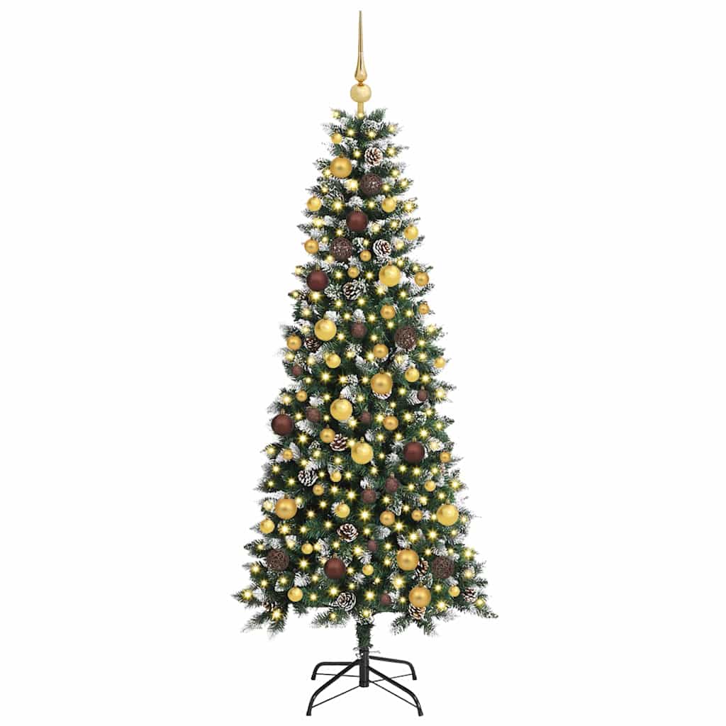 Albero di Natale artificiale Vidaxx con 300 LED verdi 180 cm in PVC e plastica e acciaio