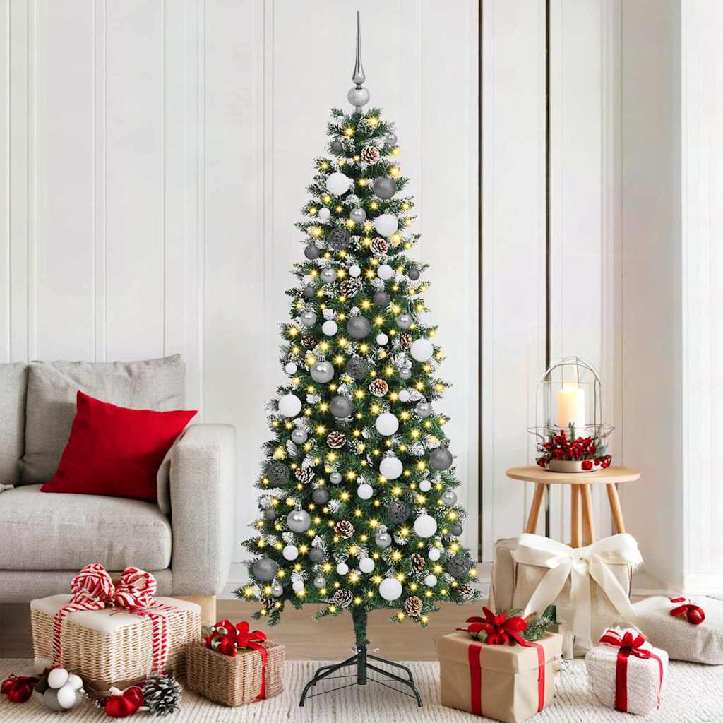 Albero di Natale artificiale Vidaxx con 300 LED verdi 180 cm in PVC e plastica e acciaio