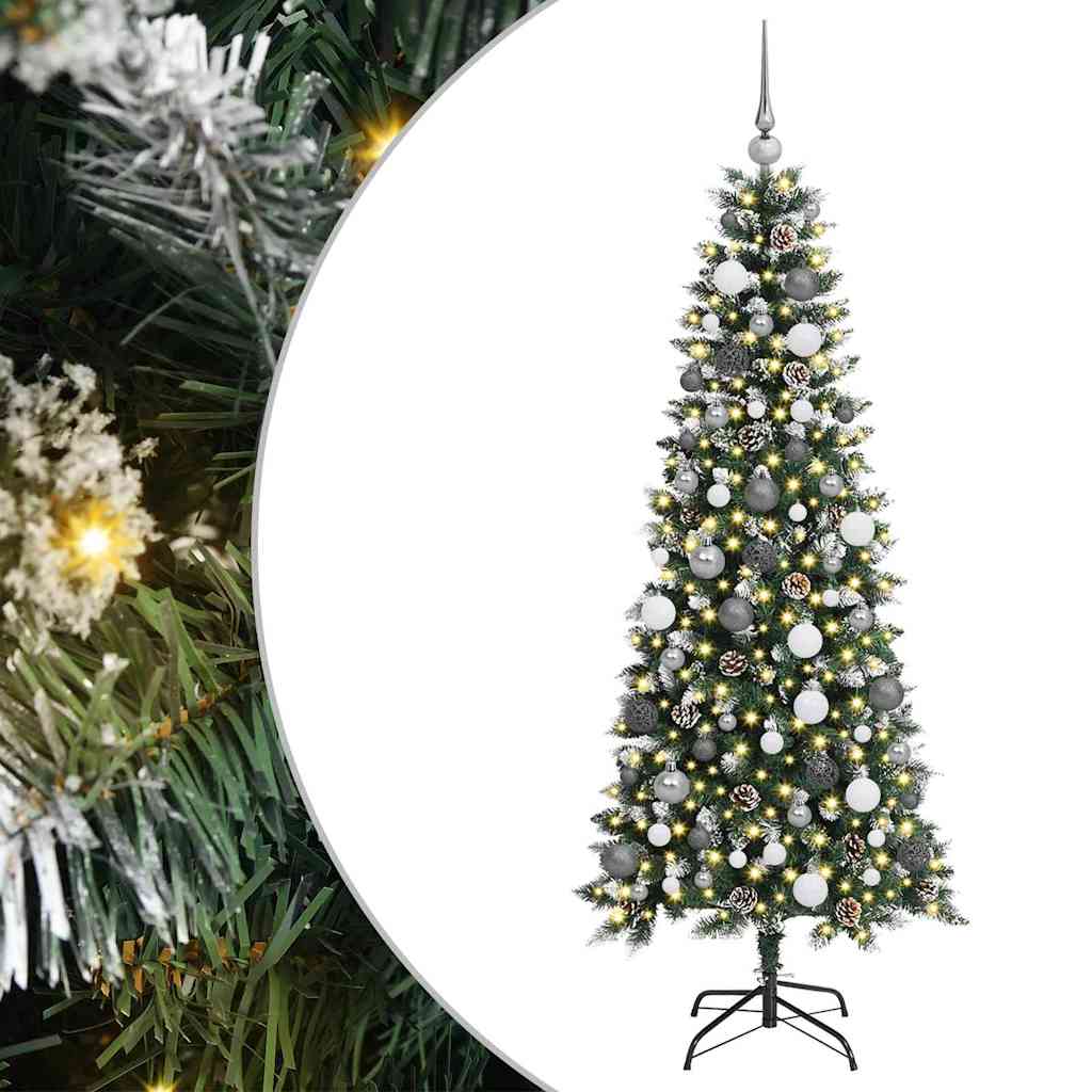 Albero di Natale artificiale Vidaxx con 300 LED verdi 180 cm in PVC e plastica e acciaio