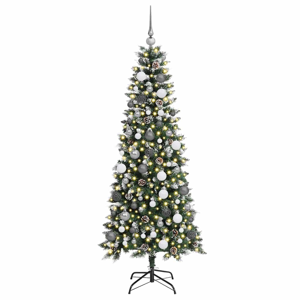 Albero di Natale artificiale Vidaxx con 300 LED verdi 180 cm in PVC e plastica e acciaio