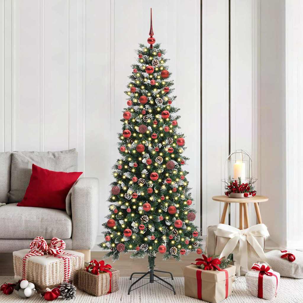 Albero di Natale artificiale Vidaxx con 300 LED verdi 180 cm in PVC e plastica e acciaio