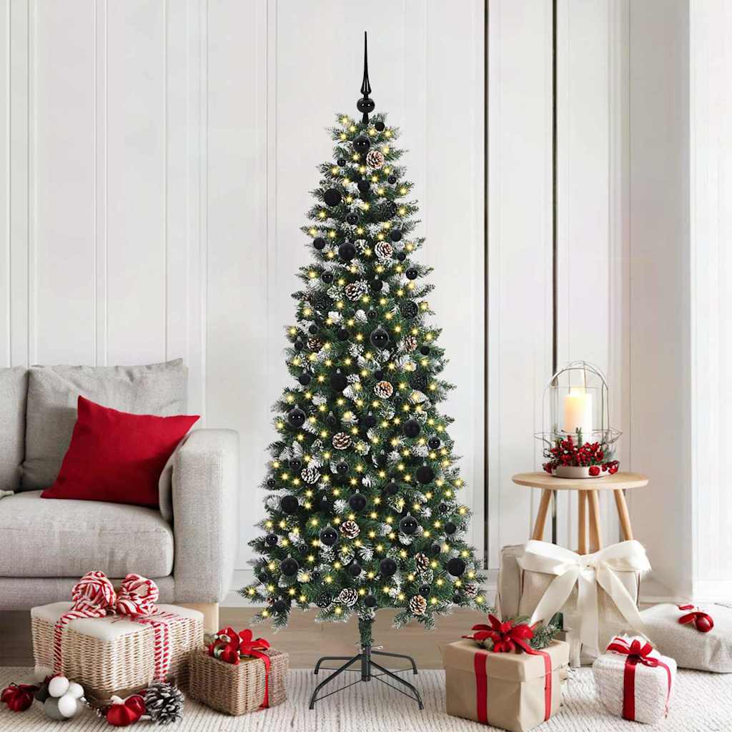 Albero di Natale artificiale Vidaxx con 300 LED verdi 180 cm in PVC e plastica e acciaio