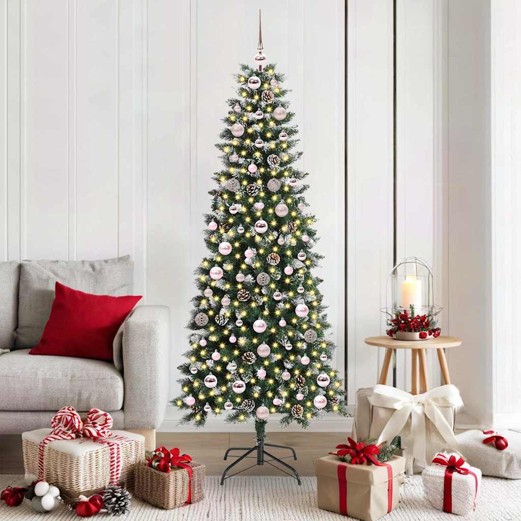 Albero di Natale artificiale Vidaxx con 300 LED verdi 180 cm in PVC e plastica e acciaio