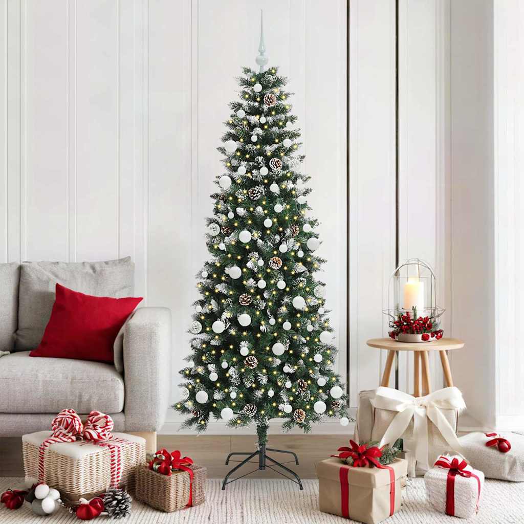 Albero di Natale artificiale Vidaxx con 300 LED verdi 180 cm in PVC e plastica e acciaio