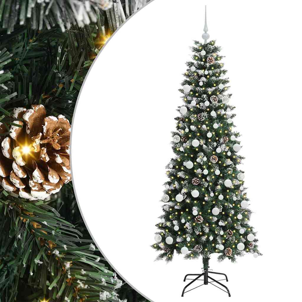 Albero di Natale artificiale Vidaxx con 300 LED verdi 180 cm in PVC e plastica e acciaio