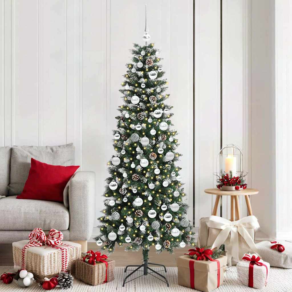 Albero di Natale artificiale Vidaxx con 300 LED verdi 180 cm in PVC e plastica e acciaio