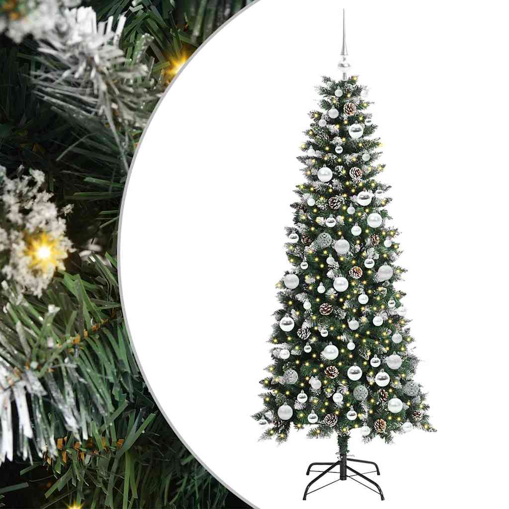 Albero di Natale artificiale Vidaxx con 300 LED verdi 180 cm in PVC e plastica e acciaio