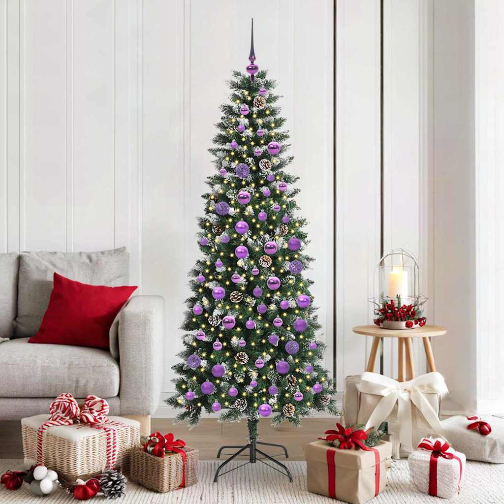 Albero di Natale artificiale Vidaxx con 300 LED verdi 180 cm in PVC e plastica e acciaio