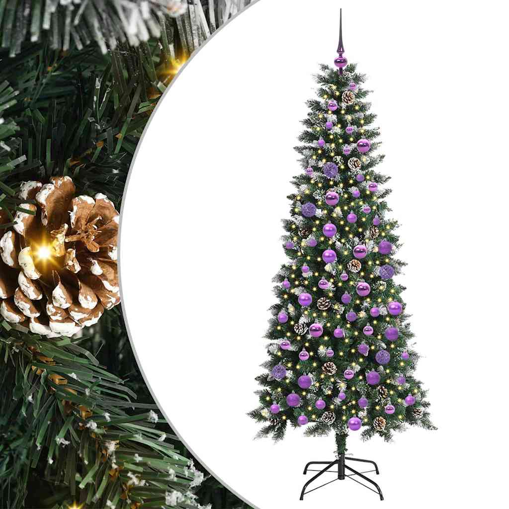Albero di Natale artificiale Vidaxx con 300 LED verdi 180 cm in PVC e plastica e acciaio