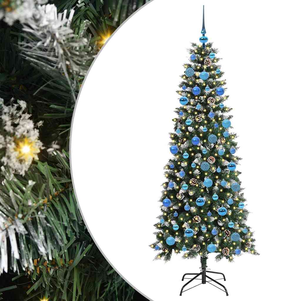 Albero di Natale artificiale Vidaxx con 300 LED verdi 180 cm in PVC e plastica e acciaio
