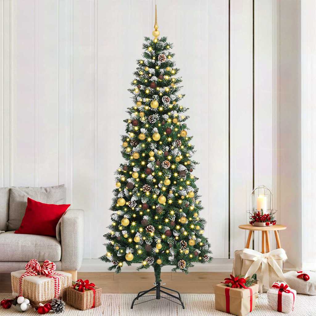 Albero di Natale artificiale VidaXL con 300 LED verdi, 210 cm in PVC e plastica e acciaio