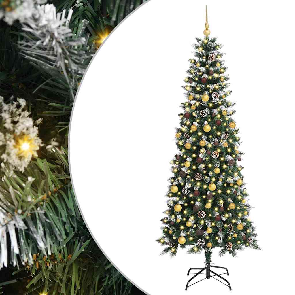 Albero di Natale artificiale VidaXL con 300 LED verdi, 210 cm in PVC e plastica e acciaio