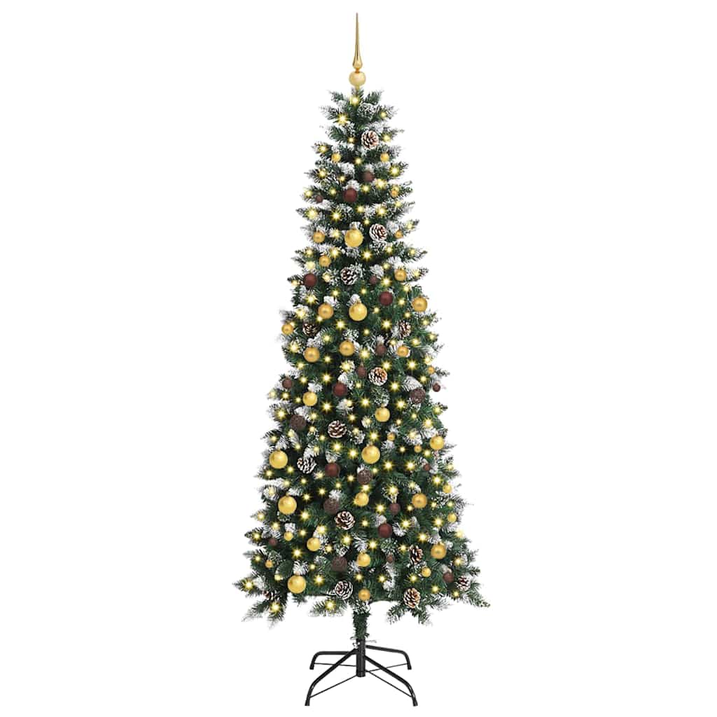 Albero di Natale artificiale VidaXL con 300 LED verdi, 210 cm in PVC e plastica e acciaio