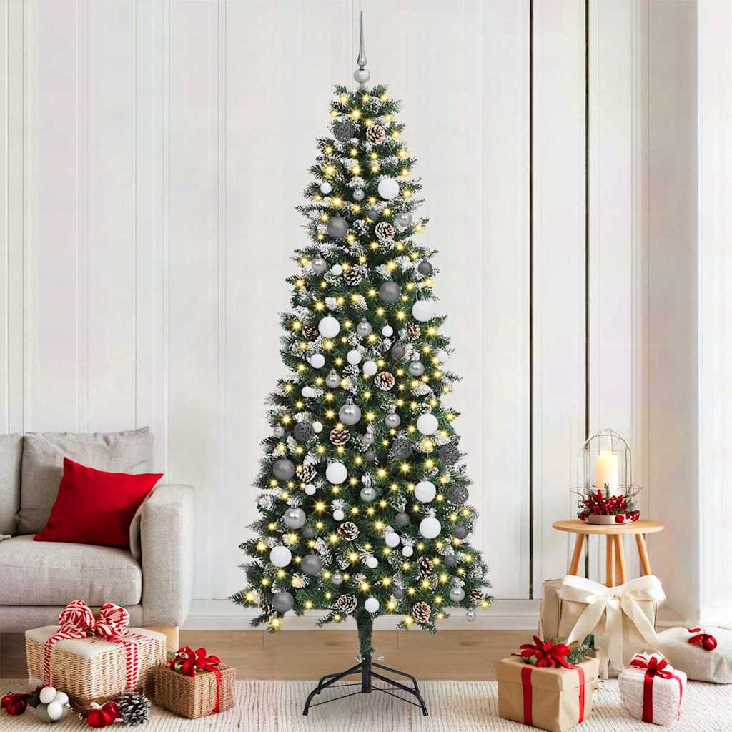 Árbol de Navidad artificial VidaXL con 300 LED verde, 210 cm PVC y plástico y acero