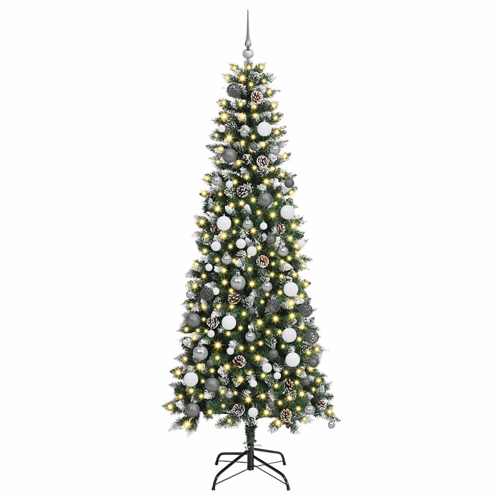 Árbol de Navidad artificial VidaXL con 300 LED verde, 210 cm PVC y plástico y acero