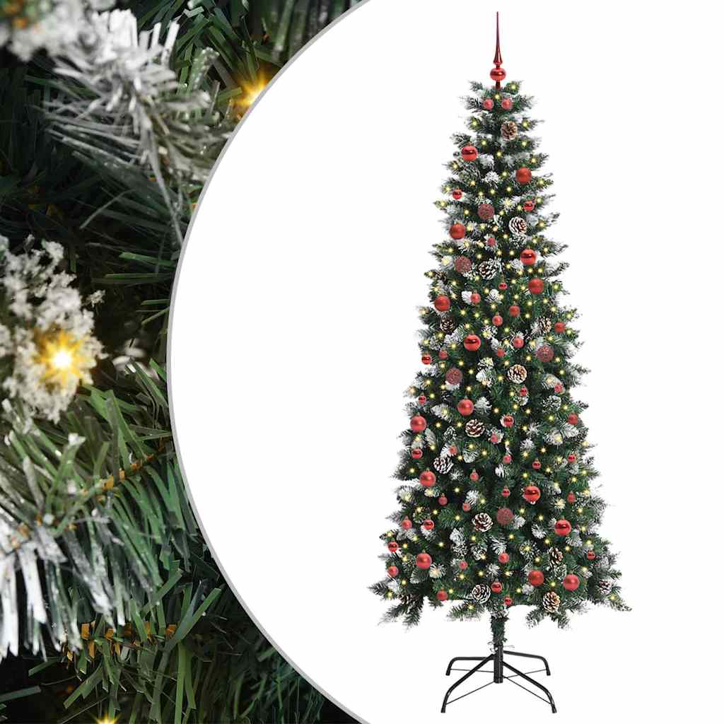 Albero di Natale artificiale VidaXL con 300 LED verdi, 210 cm in PVC e plastica e acciaio
