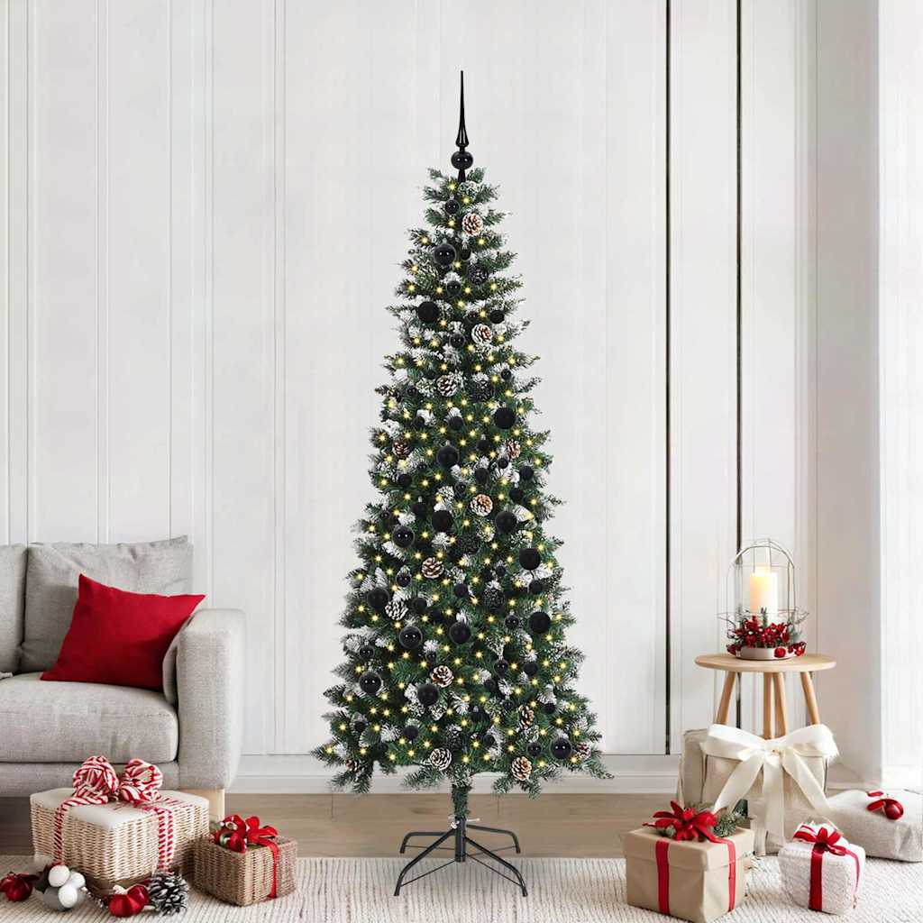 Albero di Natale artificiale VidaXL con 300 LED verdi, 210 cm in PVC e plastica e acciaio