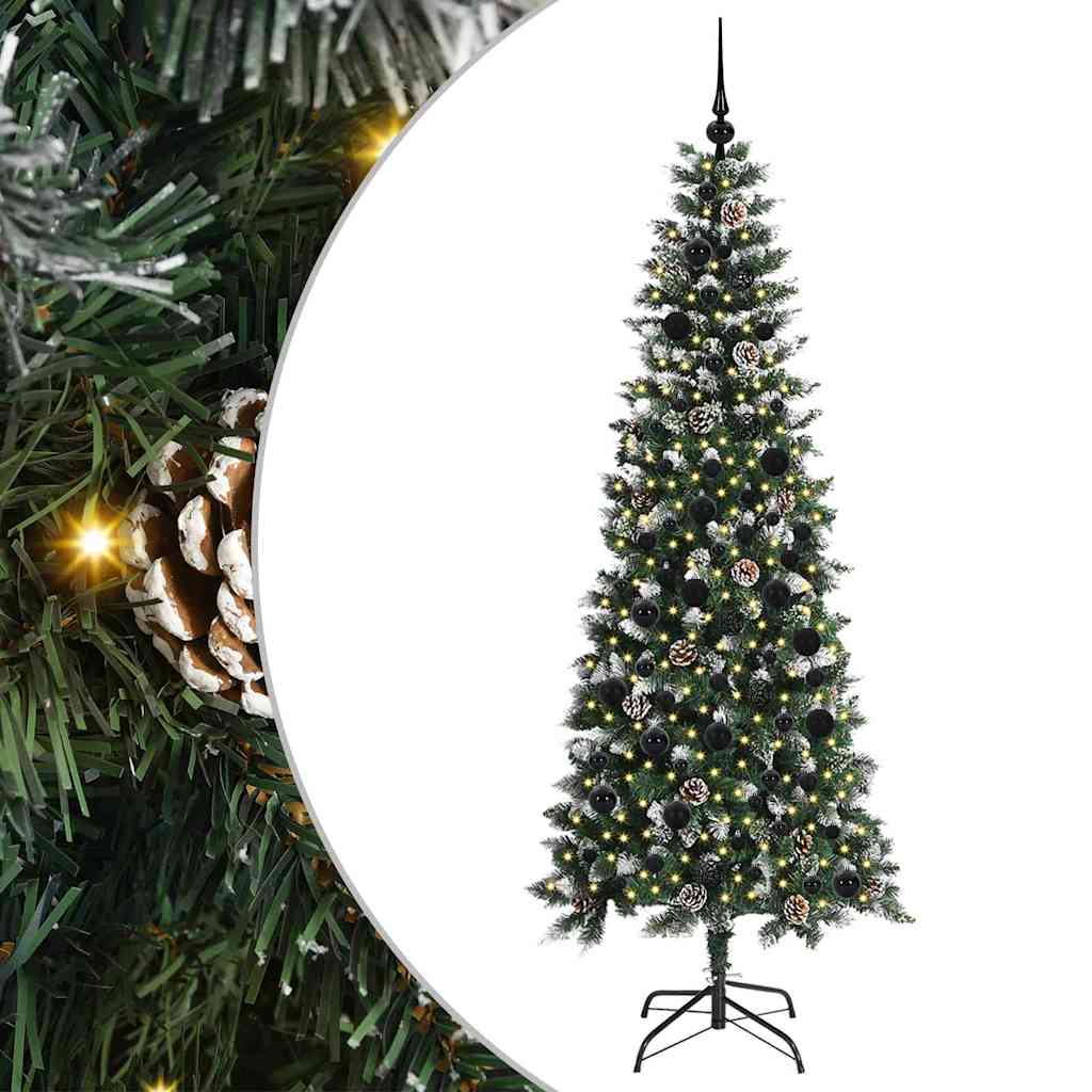 Albero di Natale artificiale VidaXL con 300 LED verdi, 210 cm in PVC e plastica e acciaio