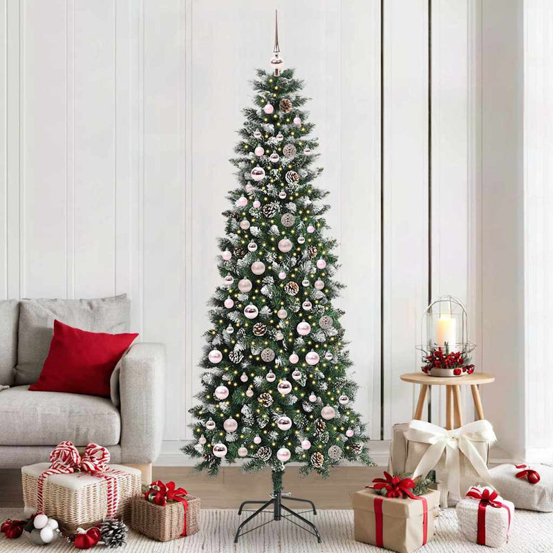 Albero di Natale artificiale VidaXL con 300 LED verdi, 210 cm in PVC e plastica e acciaio