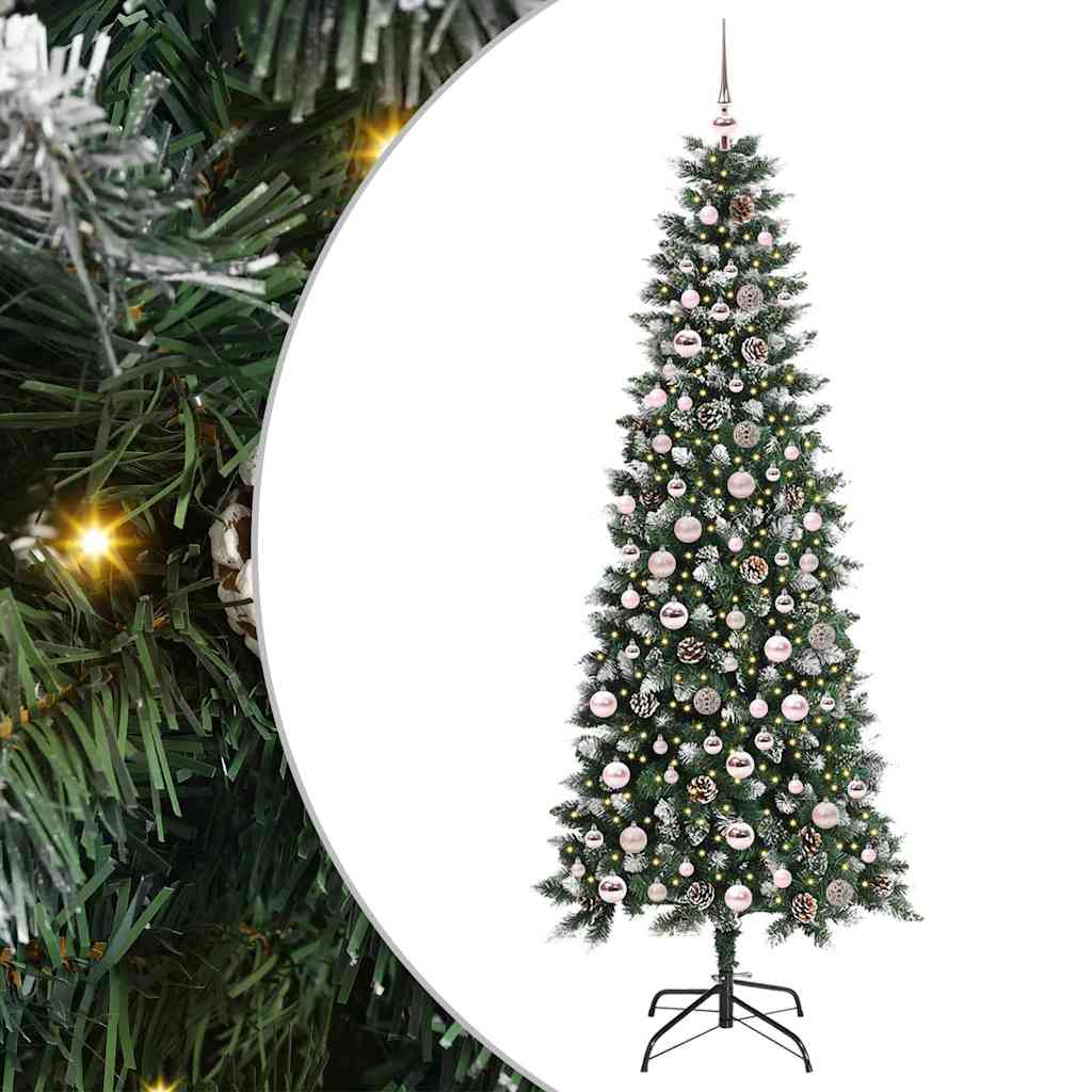 Albero di Natale artificiale VidaXL con 300 LED verdi, 210 cm in PVC e plastica e acciaio