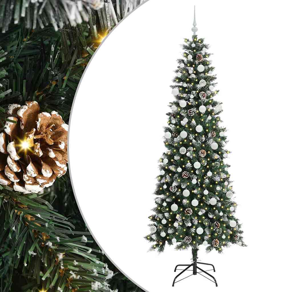 Albero di Natale artificiale VidaXL con 300 LED verdi, 210 cm in PVC e plastica e acciaio
