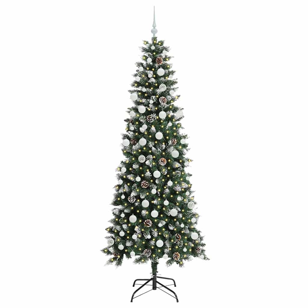 Albero di Natale artificiale VidaXL con 300 LED verdi, 210 cm in PVC e plastica e acciaio