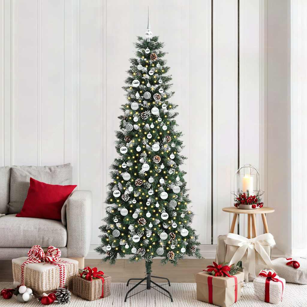 Árbol de Navidad artificial VidaXL con 300 LED verde, 210 cm PVC y plástico y acero