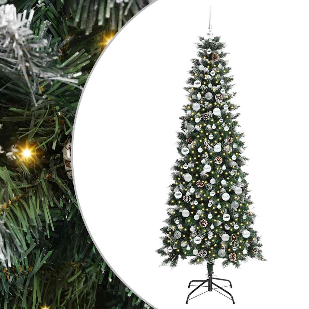 Albero di Natale artificiale VidaXL con 300 LED verdi, 210 cm in PVC e plastica e acciaio