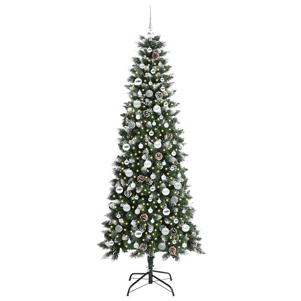 Albero di Natale artificiale VidaXL con 300 LED verdi, 210 cm in PVC e plastica e acciaio