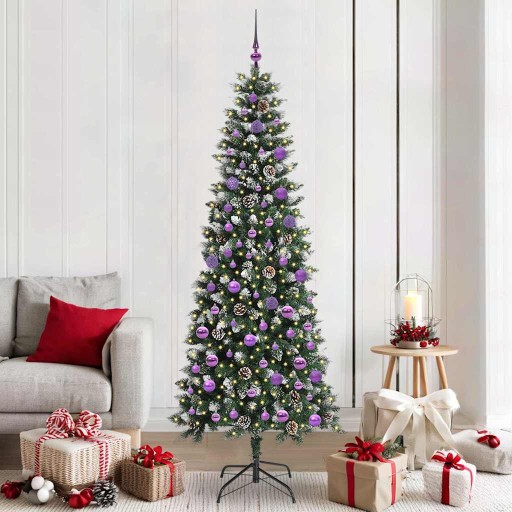 Albero di Natale artificiale VidaXL con 300 LED verdi, 210 cm in PVC e plastica e acciaio