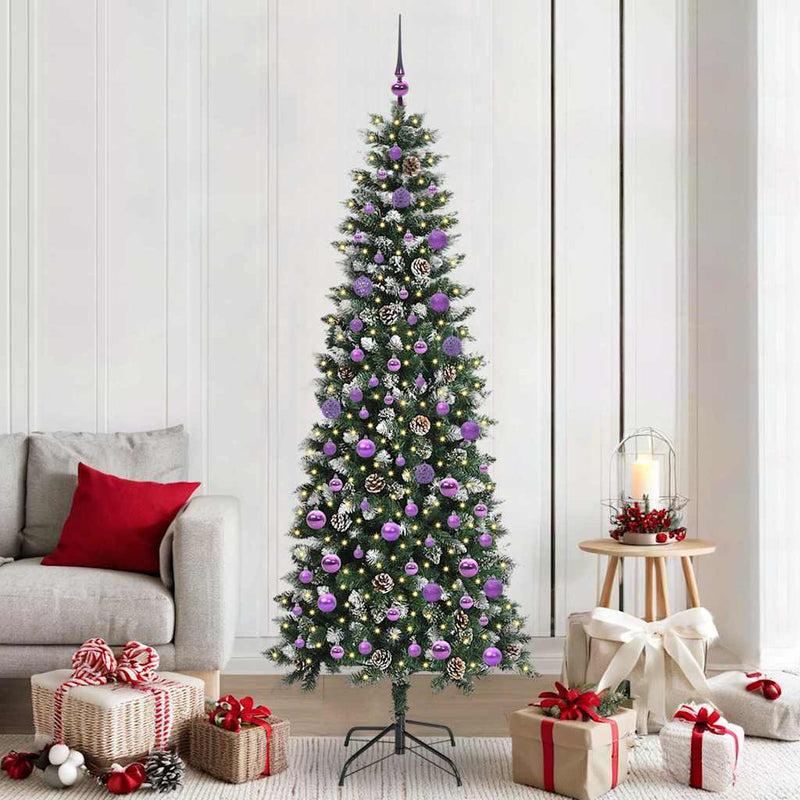 Albero di Natale artificiale VidaXL con 300 LED verdi, 210 cm in PVC e plastica e acciaio