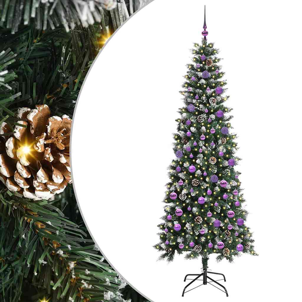 Albero di Natale artificiale VidaXL con 300 LED verdi, 210 cm in PVC e plastica e acciaio