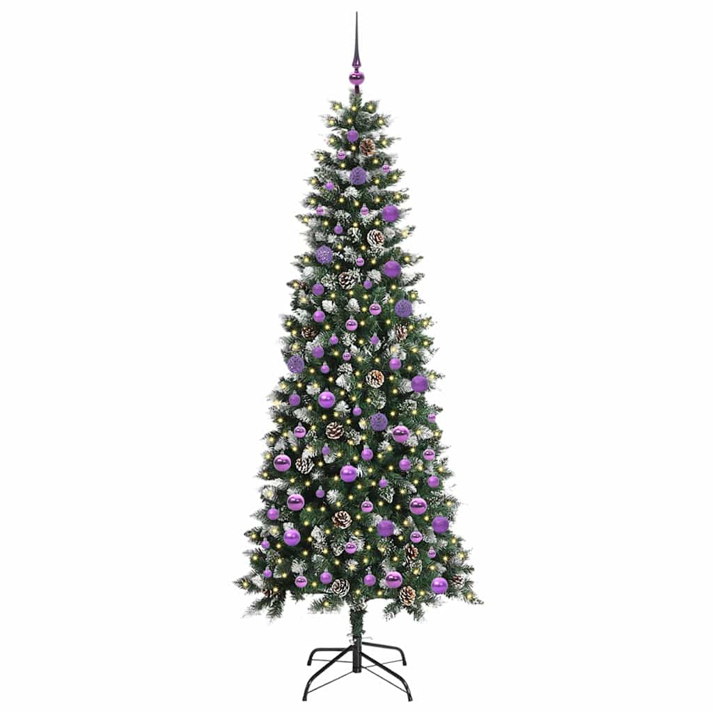 Albero di Natale artificiale VidaXL con 300 LED verdi, 210 cm in PVC e plastica e acciaio