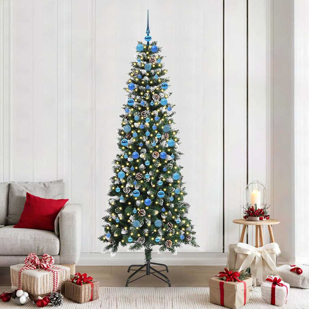 Albero di Natale artificiale VidaXL con 300 LED verdi, 210 cm in PVC e plastica e acciaio