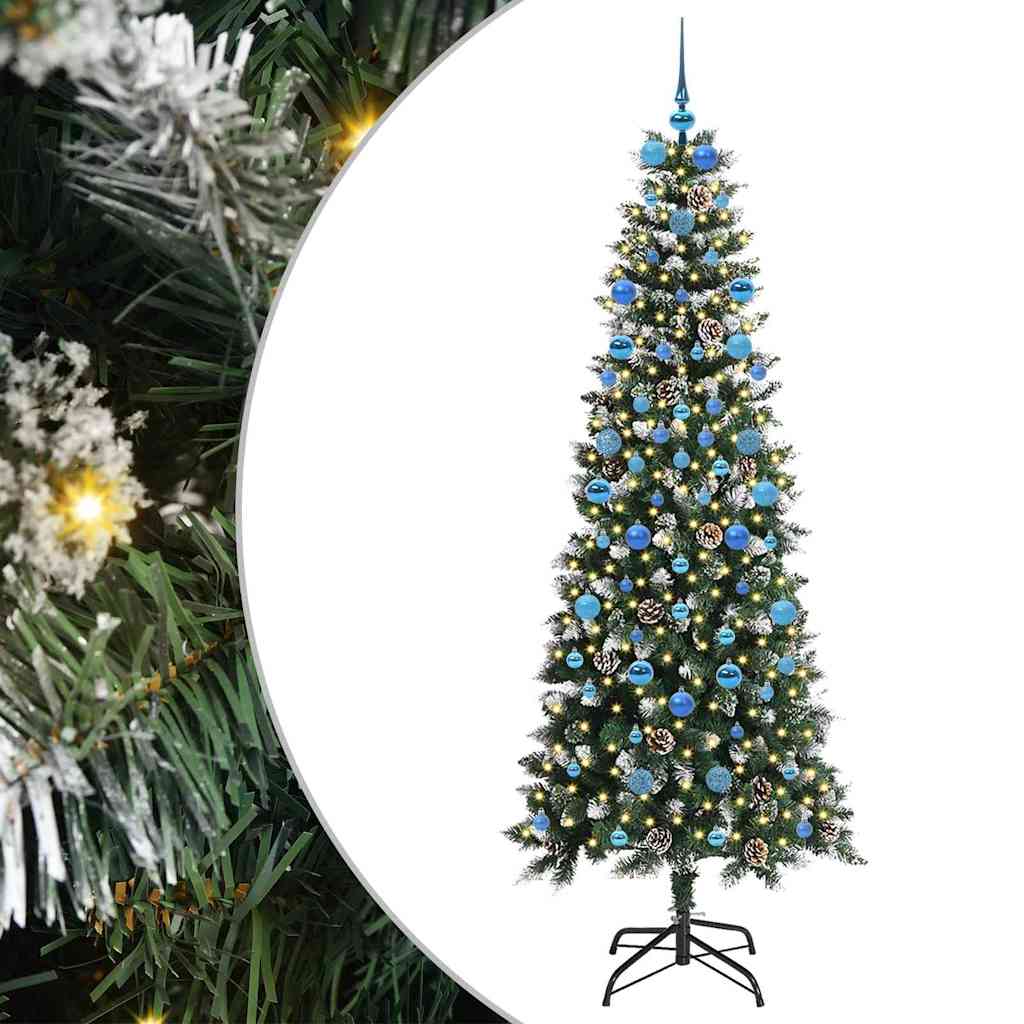 Albero di Natale artificiale VidaXL con 300 LED verdi, 210 cm in PVC e plastica e acciaio