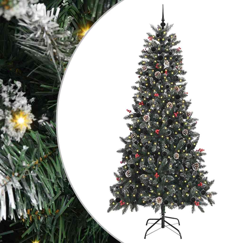 Albero di Natale artificiale Vidaxx con 300 LED verdi, 240 cm in PVC e plastica e acciaio