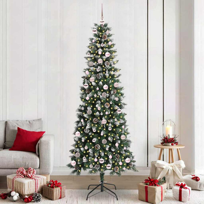 Albero di Natale artificiale Vidaxx con 300 LED verdi, 240 cm in PVC e plastica e acciaio