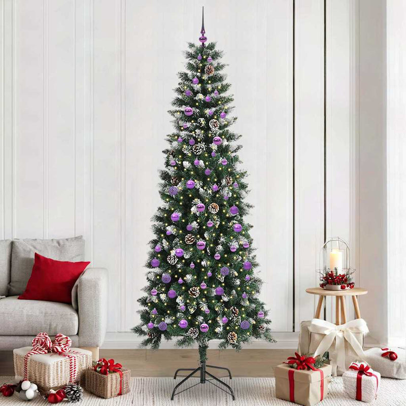 Vidaxl kunstkerstboom met 300 led groen 240 cm pvc en plastic en staal