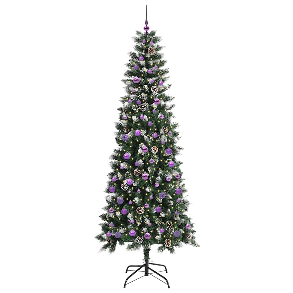 Albero di Natale artificiale Vidaxx con 300 LED verdi, 240 cm in PVC e plastica e acciaio