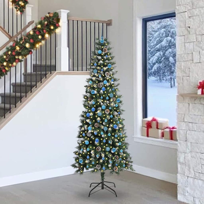 Vidaxl kunstkerstboom met 300 led groen 240 cm pvc en plastic en staal