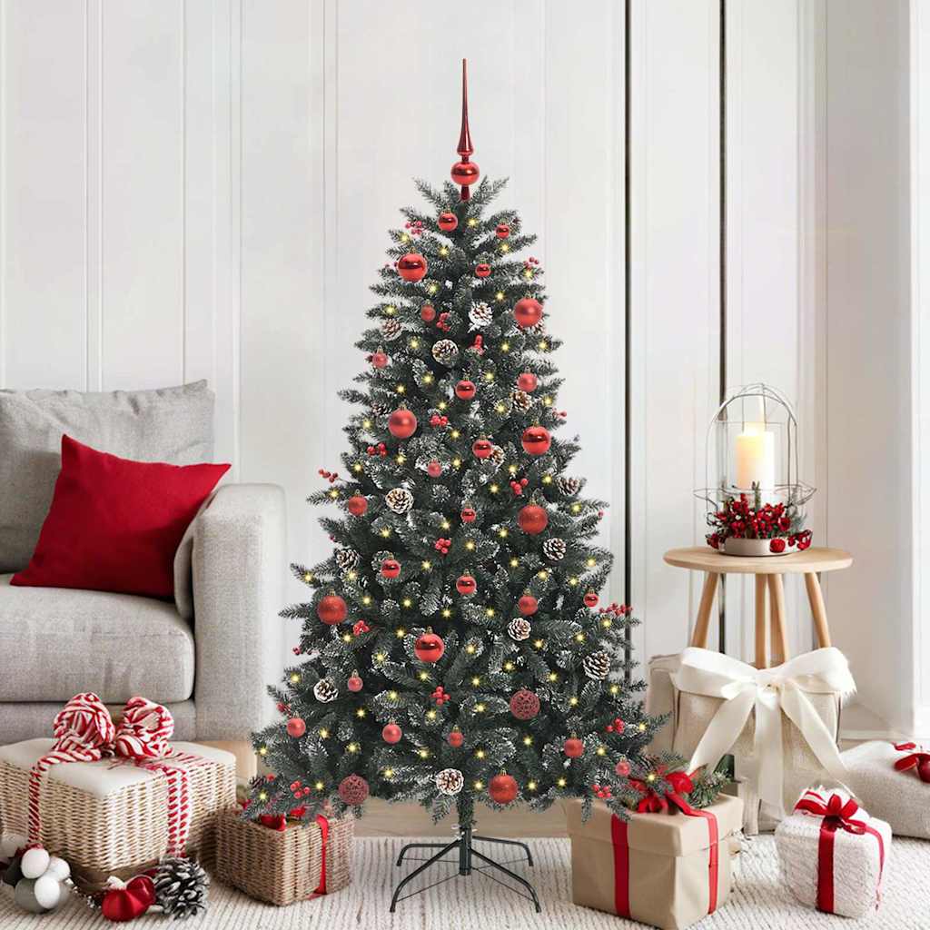 Albero di Natale artificiale VidaXL con 150 LED verdi, 150 cm in PVC e plastica e acciaio