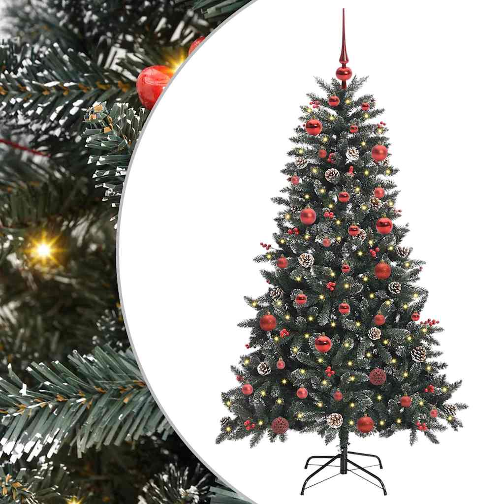 Albero di Natale artificiale VidaXL con 150 LED verdi, 150 cm in PVC e plastica e acciaio
