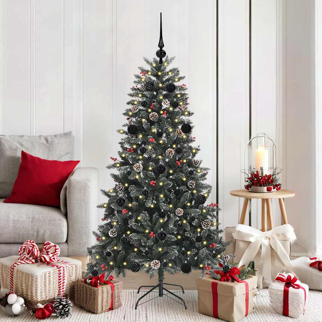 Albero di Natale artificiale VidaXL con 150 LED verdi, 150 cm in PVC e plastica e acciaio
