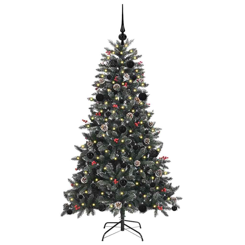 Albero di Natale artificiale VidaXL con 150 LED verdi, 150 cm in PVC e plastica e acciaio
