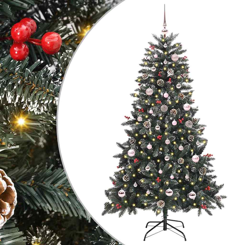 Albero di Natale artificiale VidaXL con 150 LED verdi, 150 cm in PVC e plastica e acciaio