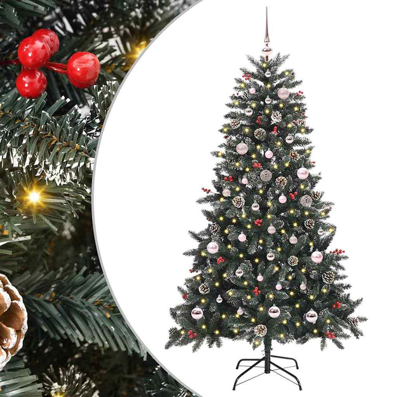 Albero di Natale artificiale VidaXL con 150 LED verdi, 150 cm in PVC e plastica e acciaio