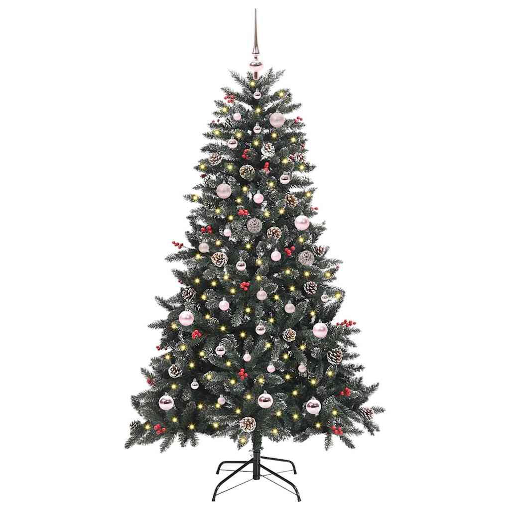 Albero di Natale artificiale VidaXL con 150 LED verdi, 150 cm in PVC e plastica e acciaio